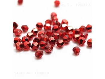 Listing 12 of 16 for Isywaka Sale Red Copper Color 100pcs 4mm Bicone Austria Crystal Beads Charm