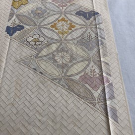 Listing 14 of 20 for Vintage Japanese Woven Silk Fabric Piece Kimono Panel