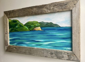 Listing 2 of 5 for Little Barrier from Omaha Beach - Original Painting by Megan Collins