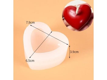 Listing 1 of 9 for Silicone Candle Mold 3D Grid Heart Shape Scented Candle Soap Mould Mousse