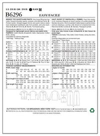 Listing 2 of 2 for Butterick Pattern 6296 Misses' Top Shorts and Pants 6-8-10-12-14