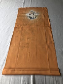 Listing 5 of 18 for Vintage Japanese Orange Silk Fabric Piece Decorative Kimono Panel