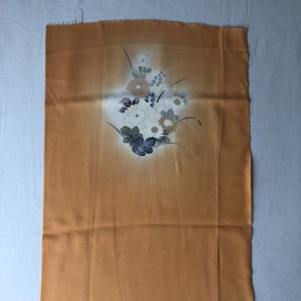 Listing 11 of 18 for Vintage Japanese Orange Silk Fabric Piece Decorative Kimono Panel