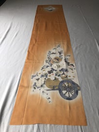 Listing 10 of 18 for Vintage Japanese Orange Silk Fabric Piece Decorative Kimono Panel