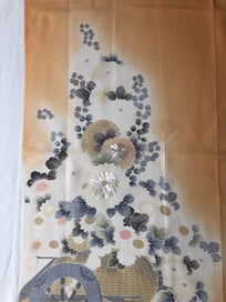 Listing 15 of 18 for Vintage Japanese Orange Silk Fabric Piece Decorative Kimono Panel