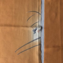 Listing 4 of 6 for Vintage Japanese Orange Silk Fabric Pieces Kimono Panels