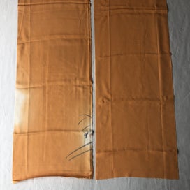 Listing 3 of 6 for Vintage Japanese Orange Silk Fabric Pieces Kimono Panels