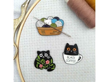 Listing 9 of 13 for Needle Minders Magnetic For Cross Stitch Cute Cat Yarn Balls Sewing Needle