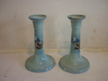 Listing 1 of 6 for SHELLEY RARE CANDLE STICKS. PAIR.