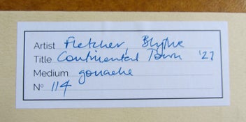 Listing 5 of 5 for BLYTHE FLETCHER "CONTINENTAL TOWN 1927" GOUACHE ON PAPER