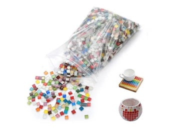 Listing 9 of 15 for 450pcs Solid Color Square Glass Mosaic Tiles Art And Craft Material Mosaic Tile