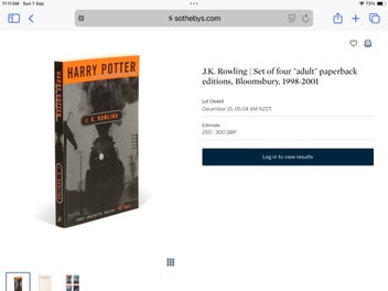 Listing 17 of 20 for Harry Potter; Complete set Adult Version Books.