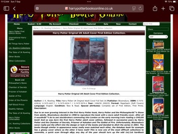 Listing 19 of 20 for Harry Potter; Complete set Adult Version Books.