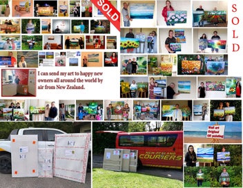 Listing 4 of 12 for Large 100x40cm Contemporary Painting Happy poppies Perfect for Above Bed/Sofa