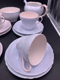 Listing 6 of 12 for Shelley macaron color tea sets+tea pot+jug/bowl