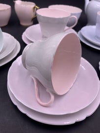 Listing 5 of 12 for Shelley macaron color tea sets+tea pot+jug/bowl
