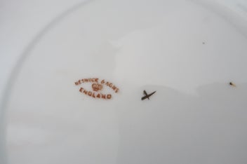 Listing 2 of 2 for ***VINTAGE BESWICK & SONS COBALT & FLORAL TRIO 1916-30***