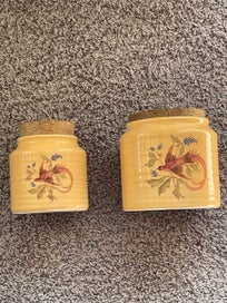 Listing 2 of 4 for Vintage Retro Titian Ware Matching Ceramic Storage Canisters