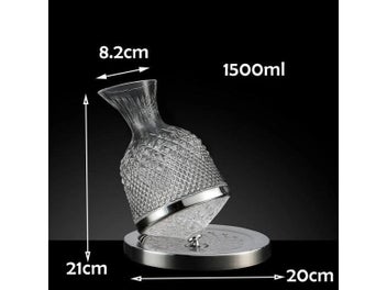 Listing 1 of 9 for High Grade Crystal Glass 360 Rotating Decanter Tumbler 1500ml Decanter Wine