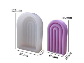 Listing 1 of 13 for 3D Geometric Arch Silicone Candle Mold Handmade Rainbow Shape Candle Making