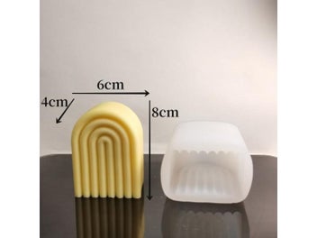 Listing 7 of 13 for 3D Geometric Arch Silicone Candle Mold Handmade Rainbow Shape Candle Making