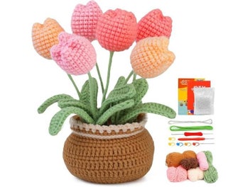 Listing 9 of 11 for BUDDUR Crochet Knitting Kit With Cotton Yarn Thread And Instruction For Fabric