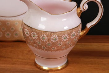 Listing 3 of 7 for TUSCAN GOLD GILT CAKE, MILK JUG, & SUGAR BOWL
