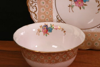 Listing 4 of 7 for TUSCAN GOLD GILT CAKE, MILK JUG, & SUGAR BOWL