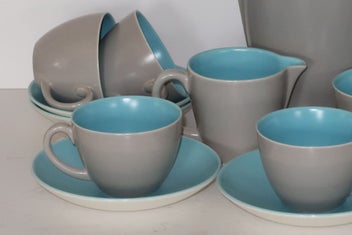 Listing 3 of 4 for ***FABULOUS POOLE COFFEE SET SKY BLUE & DOVE GREY***