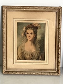 Listing 4 of 14 for Pair of small charming romantic vintage prints c.1930-40s