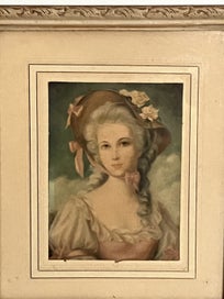 Listing 9 of 14 for Pair of small charming romantic vintage prints c.1930-40s