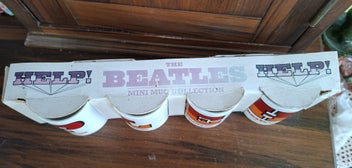 Listing 6 of 9 for Vintage Set of 'The BEATLES - HELP ' Mini Mugs in original box.