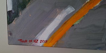 Listing 14 of 16 for +++ P. GOUGH " TOUR OF NZ 2019 - 2ND DAY CROWN RANGE " OIL PAINTING +++