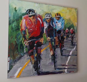 Listing 4 of 16 for +++ P. GOUGH " TOUR OF NZ 2019 - 2ND DAY CROWN RANGE " OIL PAINTING +++
