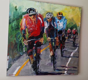 Listing 2 of 16 for +++ P. GOUGH " TOUR OF NZ 2019 - 2ND DAY CROWN RANGE " OIL PAINTING +++
