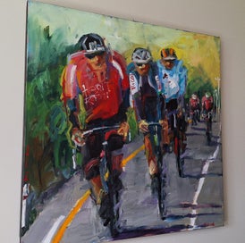Listing 7 of 16 for +++ P. GOUGH " TOUR OF NZ 2019 - 2ND DAY CROWN RANGE " OIL PAINTING +++