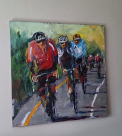 Listing 10 of 16 for +++ P. GOUGH " TOUR OF NZ 2019 - 2ND DAY CROWN RANGE " OIL PAINTING +++