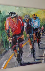 Listing 12 of 16 for +++ P. GOUGH " TOUR OF NZ 2019 - 2ND DAY CROWN RANGE " OIL PAINTING +++
