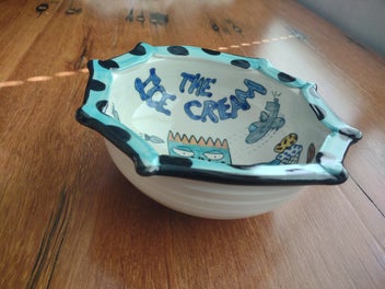 Listing 5 of 6 for Quirky "Ice Cream Monster" Bowl - Tom Edwards WallyWare Pottery (USA)