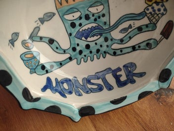 Listing 4 of 6 for Quirky "Ice Cream Monster" Bowl - Tom Edwards WallyWare Pottery (USA)