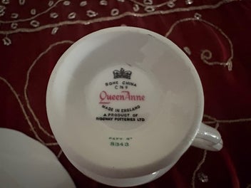 Listing 7 of 11 for Queen Anne, Ridgway Potteries Bone China Trio, pattern 8343, Charity Auction