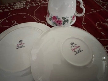 Listing 8 of 11 for Queen Anne, Ridgway Potteries Bone China Trio, pattern 8343, Charity Auction