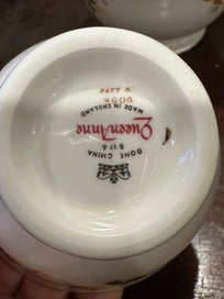 Listing 3 of 4 for Queen Anne England complete set of 6 trios + milk jug & sugar bowl (20 pieces)