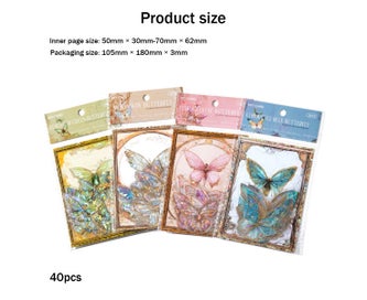 Listing 2 of 5 for Iridescent Butterfly Stickers Set 80pcs Waterproof Vinyl Decals with Clear Ed