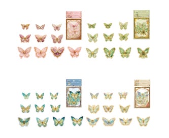 Listing 3 of 5 for Iridescent Butterfly Stickers Set 80pcs Waterproof Vinyl Decals with Clear Ed