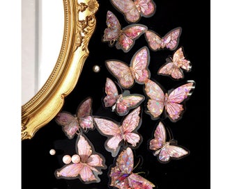 Listing 5 of 5 for Iridescent Butterfly Stickers Set 80pcs Waterproof Vinyl Decals with Clear Ed