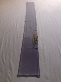 Listing 7 of 11 for Vintage Japansese Silk Faric Piece Purple Iris Print Kimono Panel