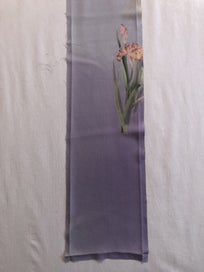 Listing 6 of 11 for Vintage Japansese Silk Faric Piece Purple Iris Print Kimono Panel