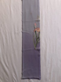 Listing 10 of 11 for Vintage Japansese Silk Faric Piece Purple Iris Print Kimono Panel
