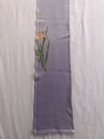 Listing 9 of 11 for Vintage Japansese Silk Faric Piece Purple Iris Print Kimono Panel